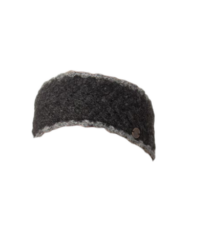 Lace Edge Headband - Dark Grey