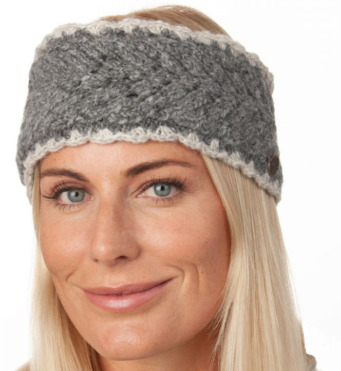 Lace Edge Headband - Light Grey