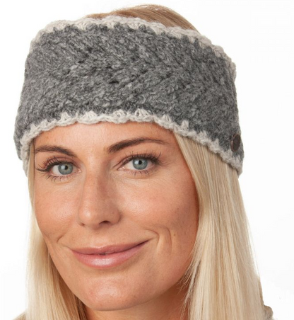 Lace Edge Headband - Light Grey