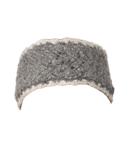 Lace Edge Headband - Light Grey