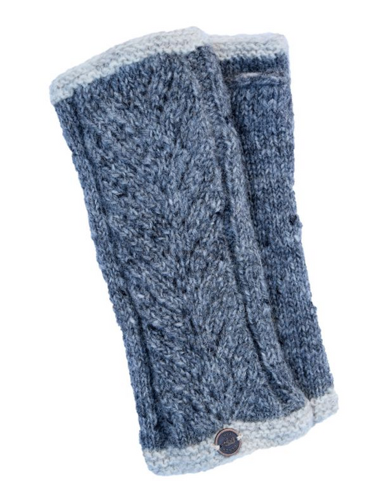 Lace Edge Wristwarmers - Light Grey