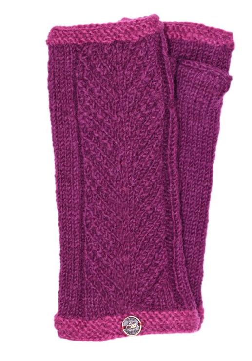Lace Edge Wristwarmers - Purple