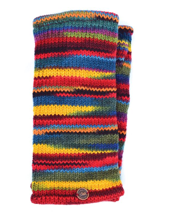 Unisex Electric Stripe Wristwarmers - Red