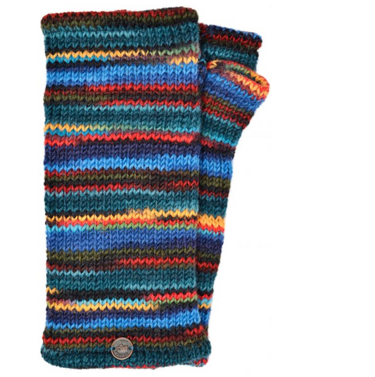 Unisex Electric Stripe Wristwarmers - Blue