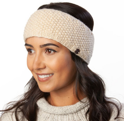 Unisex Moss Stitch Headband - Cream