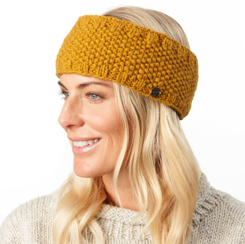 Unisex Moss Stitch Headband - Mustard