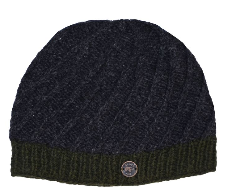 Unisex Border Beanie - Charcoal Green