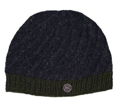 Unisex Border Beanie - Charcoal Green