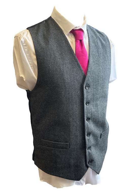 Grey Herringbone Waistcoat