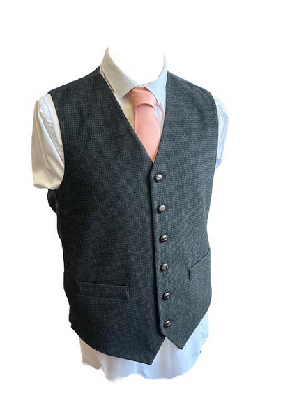 Green Hounds Tooth Waistcoat