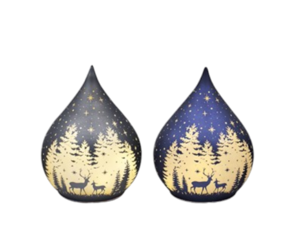 LED Glass Teardrop Decorations - 15cm