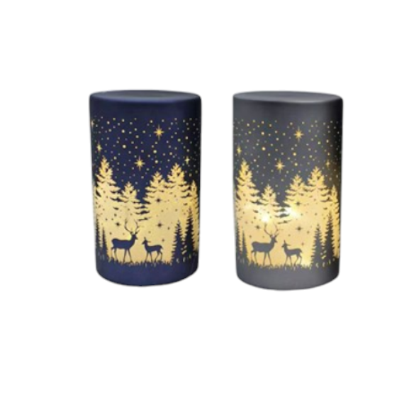 LED Glass Cylinder Decoration - 15cm