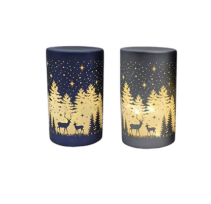 LED Glass Cylinder Decoration - 15cm