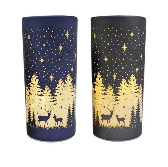 LED Glass Cylinder Decoration - 20cm