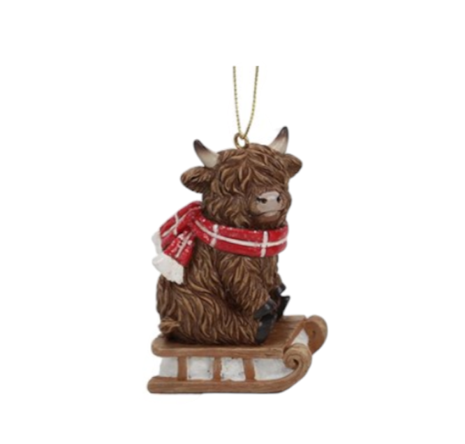 Scarf Highland Cow Tree Hanger