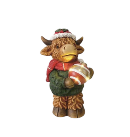 LED Highland Cow Holding Bauble