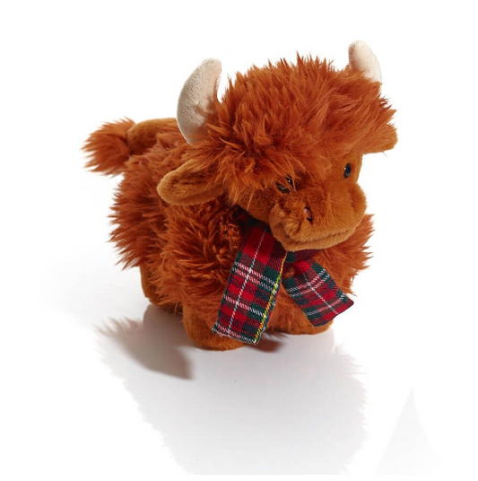 Highland Cow With Tartan Scarf Teddy - 16cm