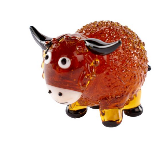 Mini Glass Cow Ornament