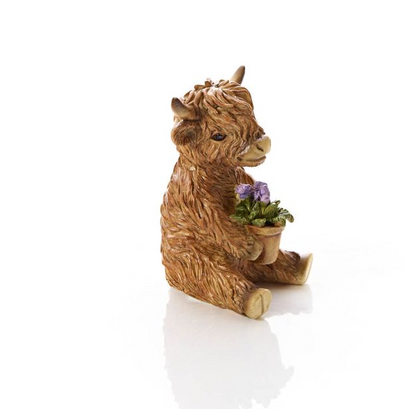 Flower Pot Highland Cow Ornament