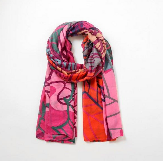Autumn Leaves 26 Scarf - Fuchsia