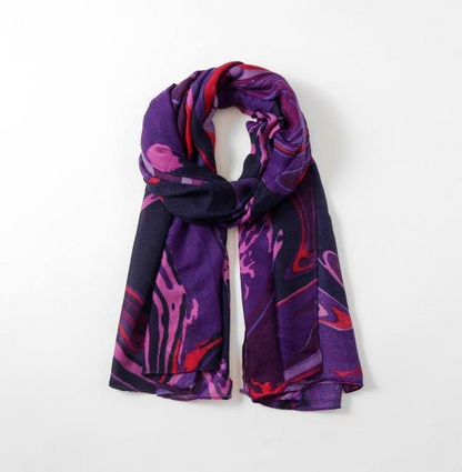 Abstract Print 26 Scarf - Purple
