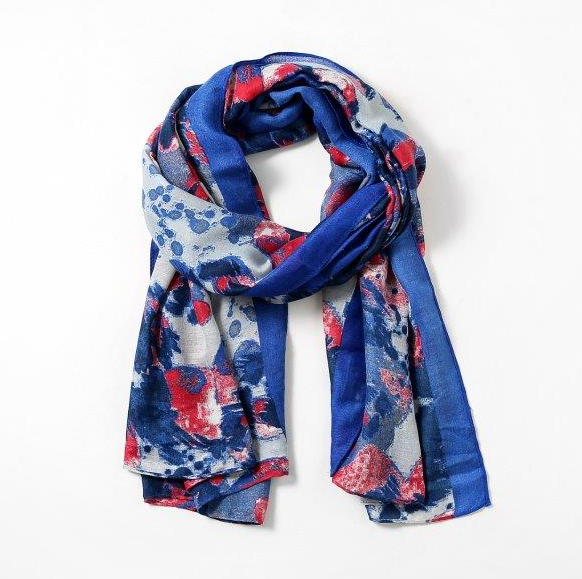 Poppy Animal Print Scarf - Blue