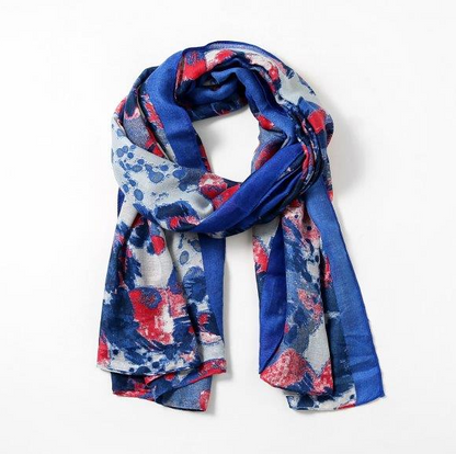 Poppy Animal Print Scarf - Blue