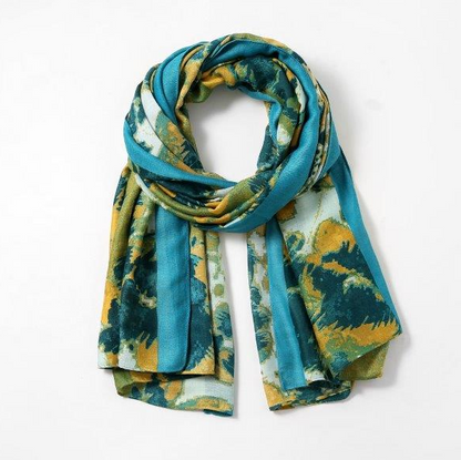 Poppy Animal Print Scarf - Teal