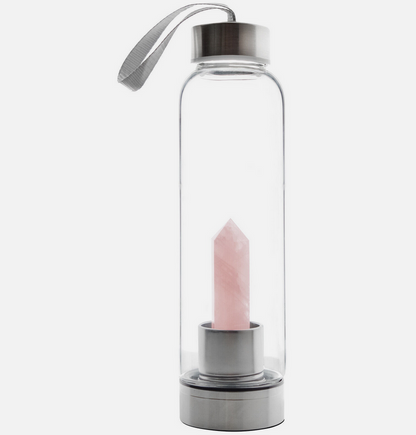 Love & Positivity Crystal Glass Water Bottle