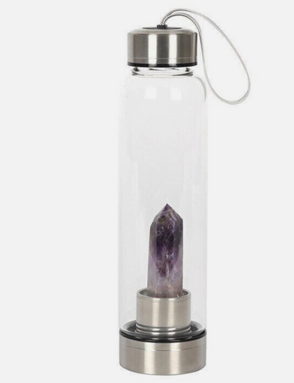 Peace & Tranquility Crystal Glass Water Bottle