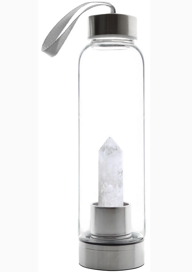 Focus & Memory Crystal Glass Water Bottle