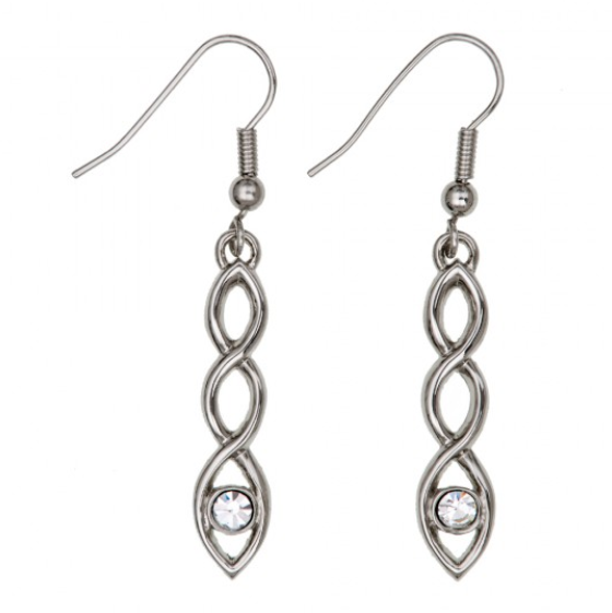 Traigheil Knot Earrings With Silver Amethyst