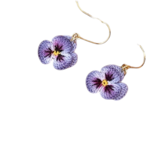 Miss Peachy Pansy Earings - Dark