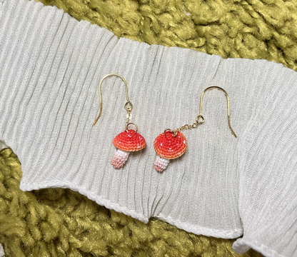 Miss Peachy Mushroom Earrings