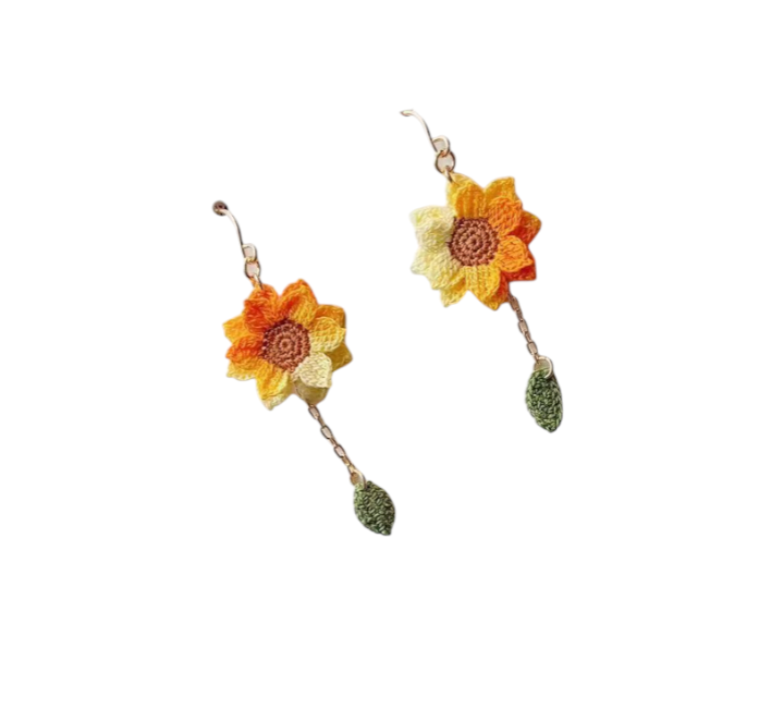 Miss Peachy Sunflower Earrings