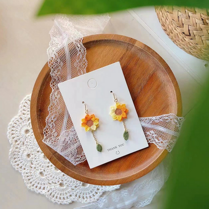 Miss Peachy Sunflower Earrings