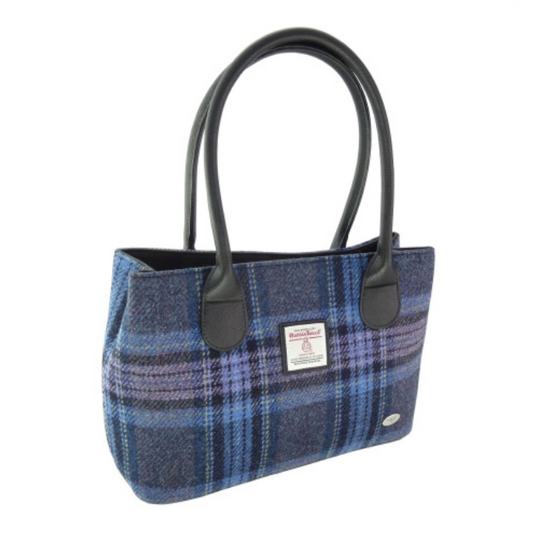 Blue And Purple Check Tartan 'Cassley' Handbag