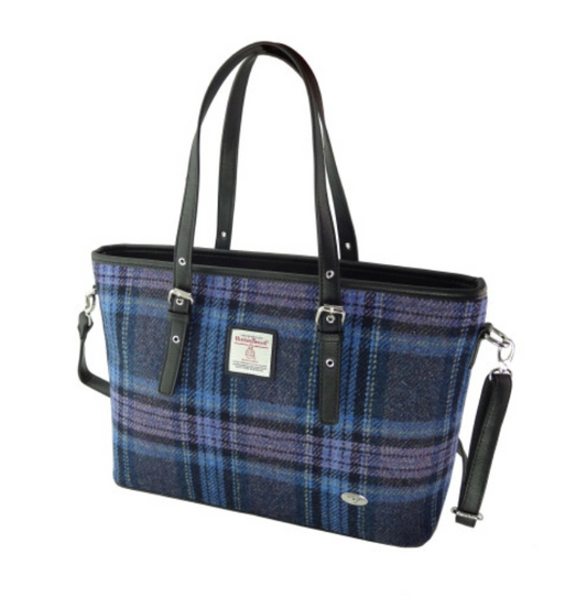 Blue And Purple Tweed Spey Handbag