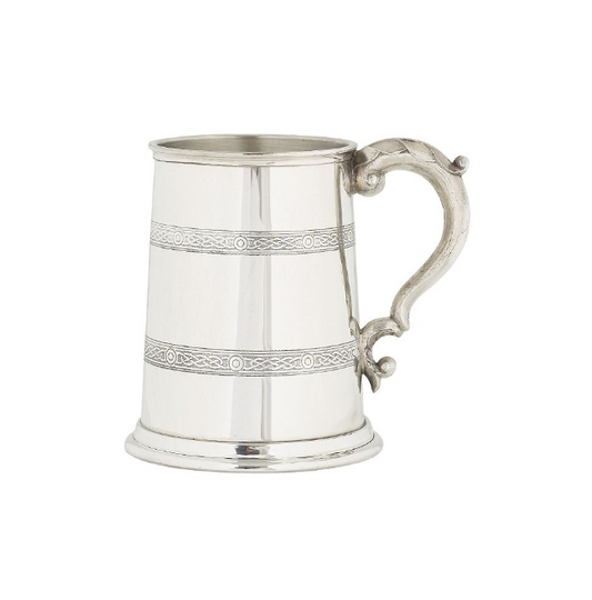 Traditional Scottish Celtic Pewter Pint Tankard