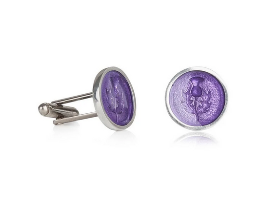 Purple Thistle Pewter Cufflinks