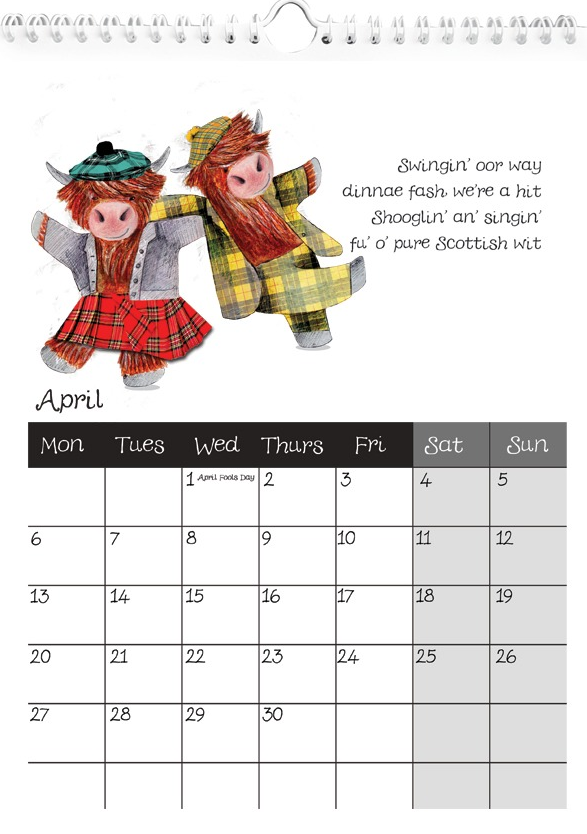 Highland Cow Calendar 2026