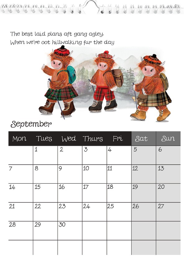 Highland Cow Calendar 2026