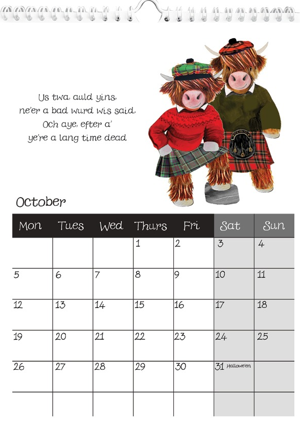 Highland Cow Calendar 2026
