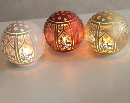 LED Festive Glass Ball - 15cm