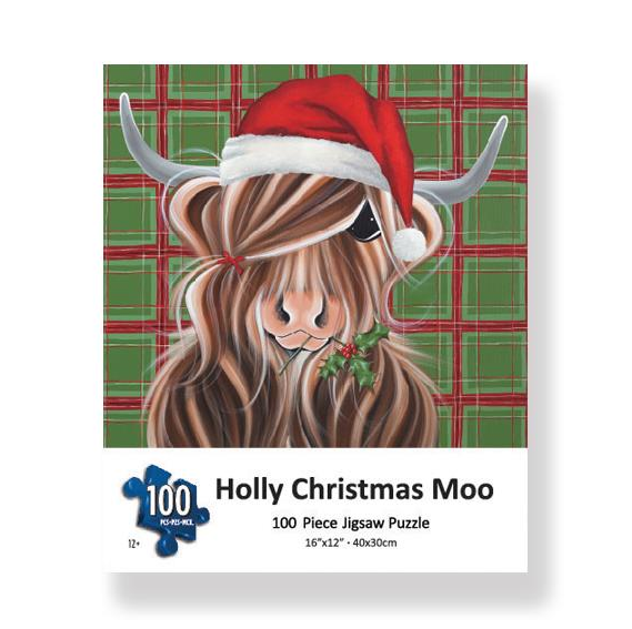 Holly Christmas Moo Jigsaw