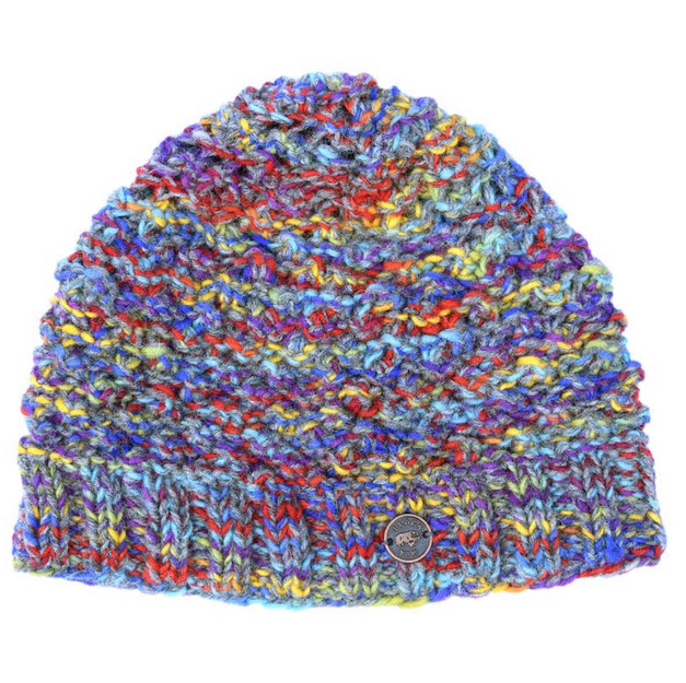 Blackberry Stitch Beanie - Mid Grey Rainbow