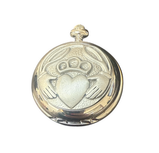 Matt Irish Claddagh Mechanical Pocket Watch