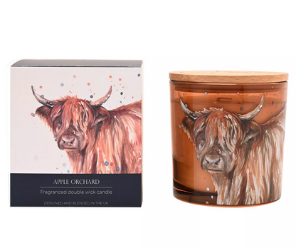 Apple Orchard Highland Cow Candle