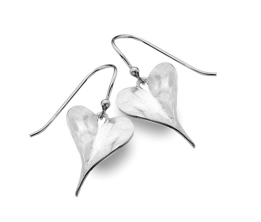 Large Heart Shaped Leaf Dangle Earrings
