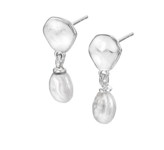RND And freshwater Pearls Dangle Earrings